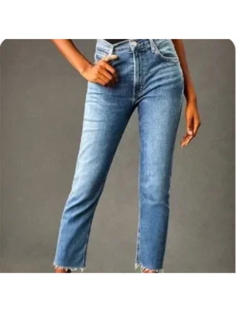 Citizens of Humanity Isola Premium Vintage High Rise Raw Hem Med Wash Jeans 27